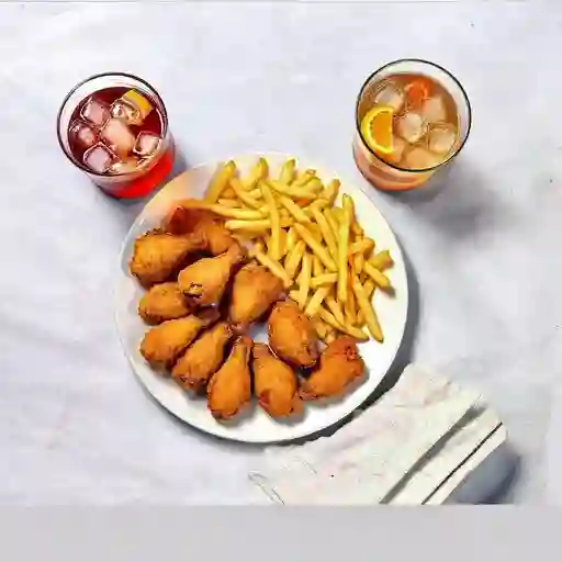 Combo Alitas Apanadas + Papas (Francesa O Casco) + Coca Cola O Limonada