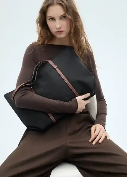 Bolso G Cobalt Negro Talla 99 Mujer Mango