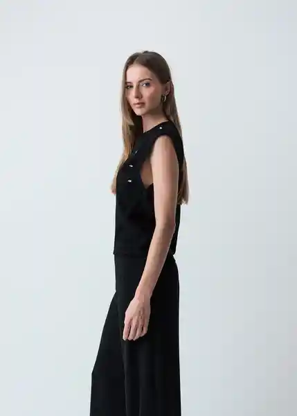 Camiseta Mujer Negro Puro Ultraoscuro Talla M 503G075 Naf Naf