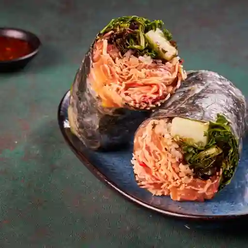Roll harumaki salmon y palmito