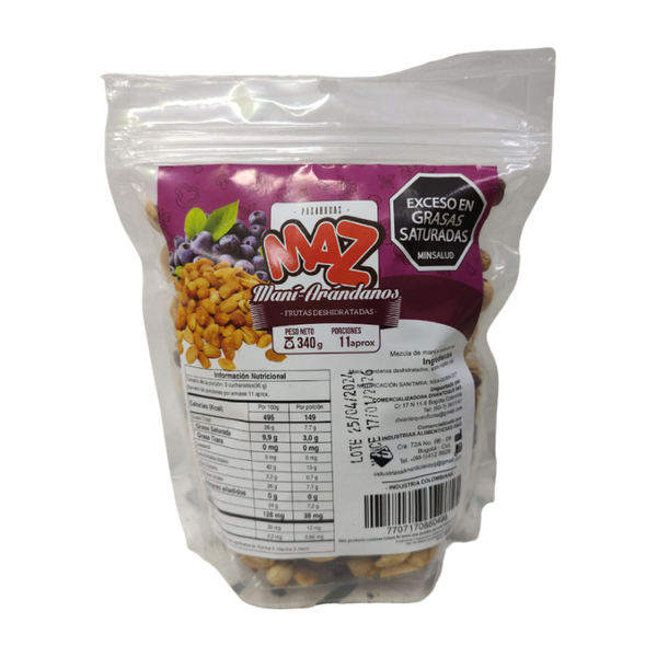 Maz Snack Fruta Deshidratada Maní Con Arándano 340 g
