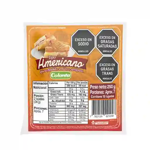 Colanta Queso Americano Tajado
