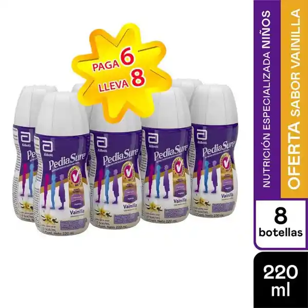 Pediasure Pack Bebida Vainilla 8 x 220 mL