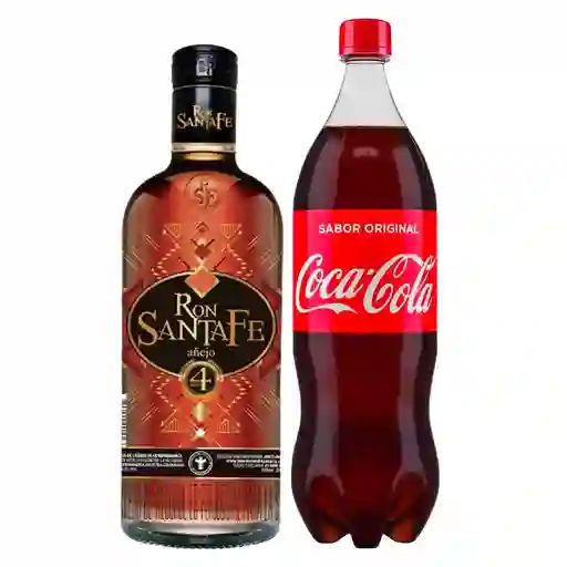 Ron Santa Fe Añejo 750Ml + Gaseosa Coca Cola 1.5Lt Original