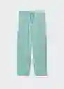 Pantalón Tell-W Verde Pastel Talla Xs Mujer Mango