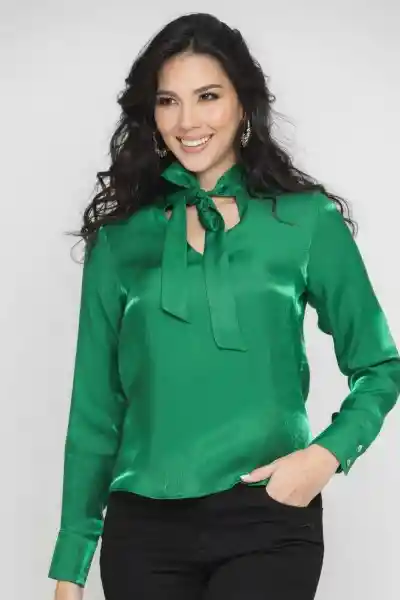 Blusa Moroccan Color Verde Pasto Talla XS Ragged