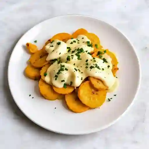 Plátano con queso mozarella