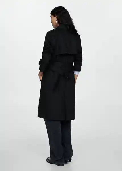 Gabardina Trench Polana Negro Talla XL Mujer Mango