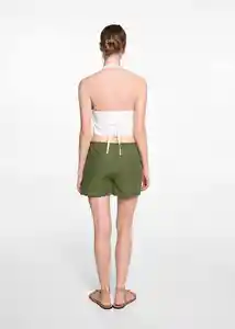 Short Lino Khaki Talla 21 Niñas Mango