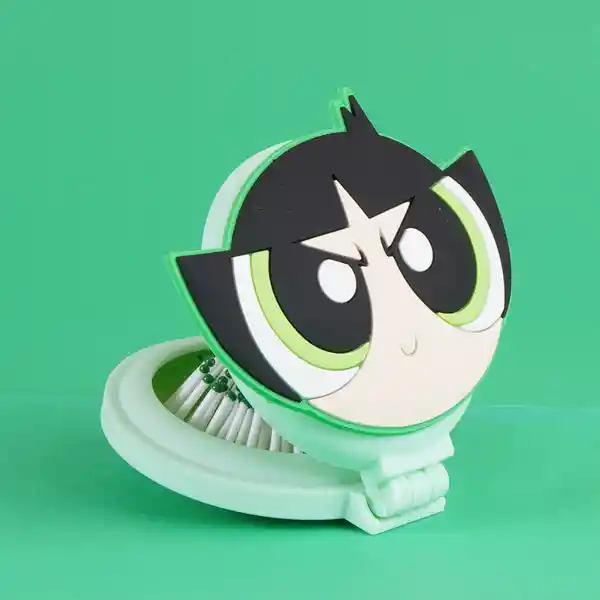 Brocha y Espejo Plegable Bellota Serie Power Puff Girls Miniso