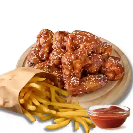 6 Trozos de Alitas + Papas Fritas