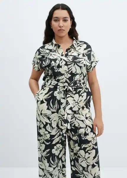 Enterizo Mono Ecuador Negro Talla S Mujer Mango