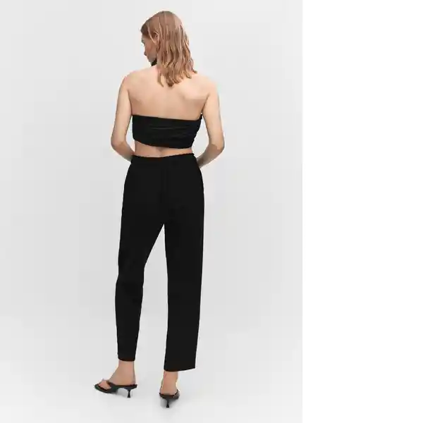 Pantalón Fluido Negro Talla S Mujer Mango