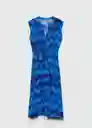 Vestido Icat Azul Talla L Mujer Mango