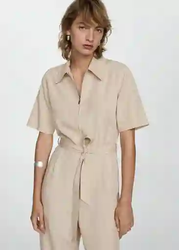 Enterizo Delia Beige Talla XS Mujer Mango