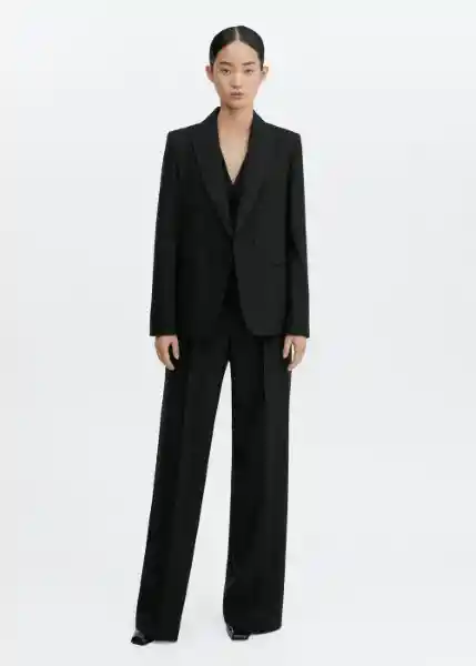Blazer Americana Jordan Negro Talla L Mujer Mango