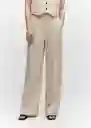 Pantalón Bo Beige Talla 36 Mujer Mango