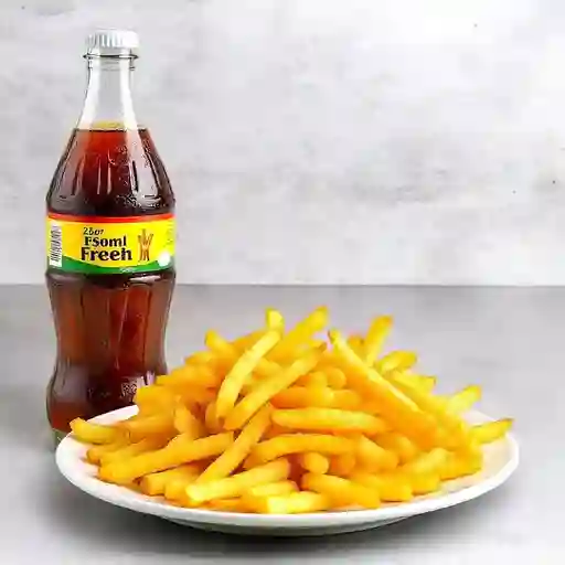 Porcion Papa Casco y Gaseosa 250Ml