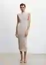 Vestido Zigui Crudo Talla L Mujer Mango