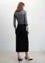 Falda Maxi Negro Talla XL Mujer Mango