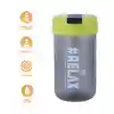 Vaso Plástico Con Tapa Abatible de Letter Negro 500 mL Miniso