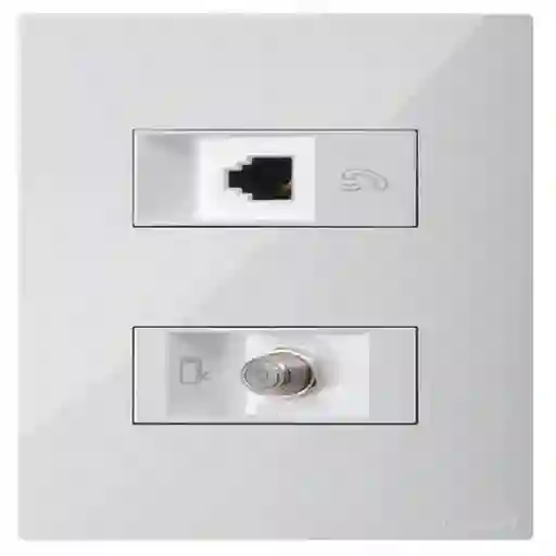 Legrand Toma Salida Coaxial + Tel Rj11 2H Blanco Clickme