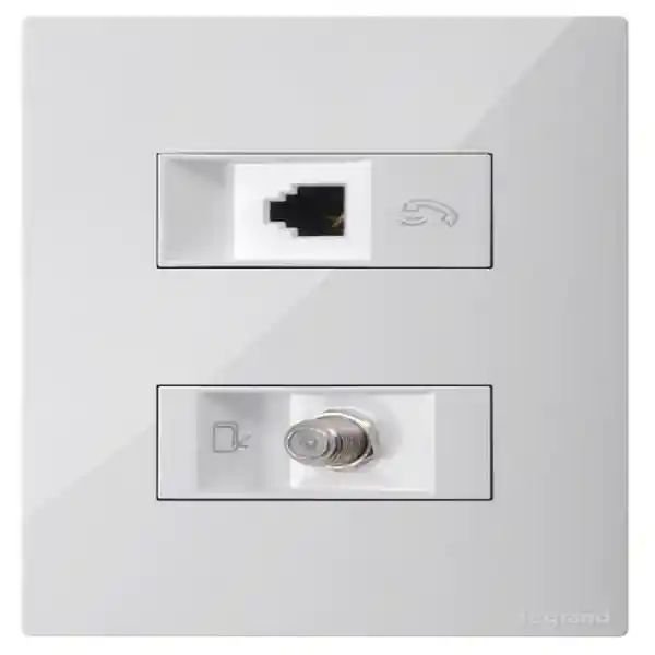 Legrand Toma Salida Coaxial + Tel Rj11 2H Blanco Clickme