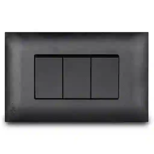 Veto Interruptor Triple Vive Black