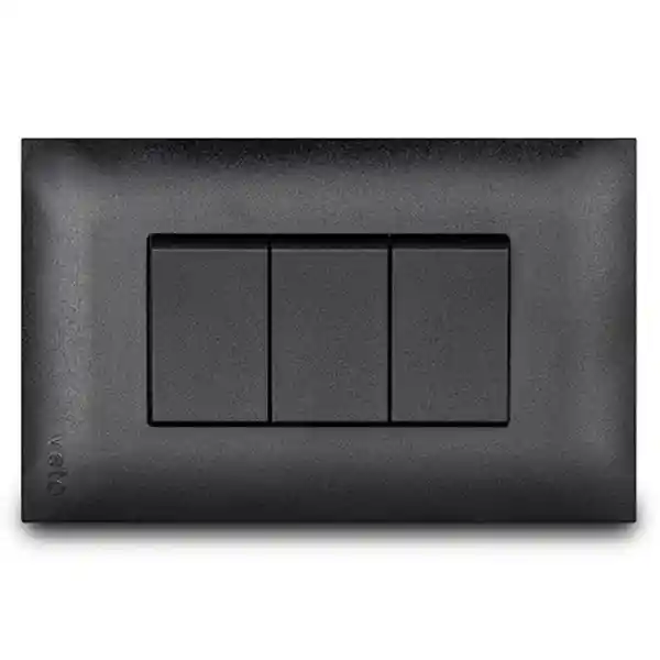 Veto Interruptor Triple Vive Black