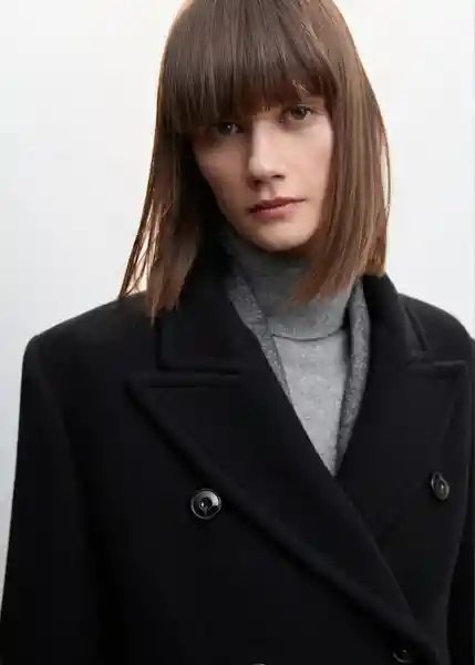 Abrigo Simfonia Negro Talla M Mujer Mango