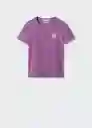 Camiseta Petra Morado Talla L Mujer Mango