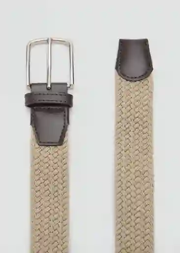 Cinturón Elastic Beige Talla 91 Hombre Mango