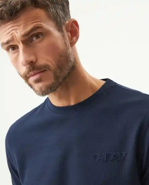 Camiseta Embroidered Azul Dark Ultraoscuro Talla S Chevignon