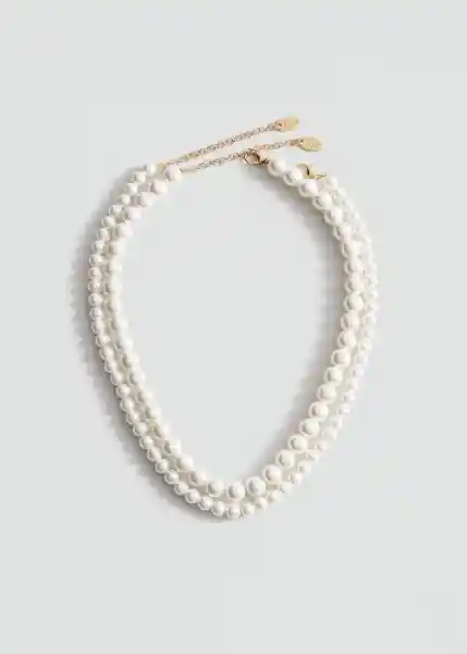 Collar Lea Blanco Talla 99 Mujer Mango