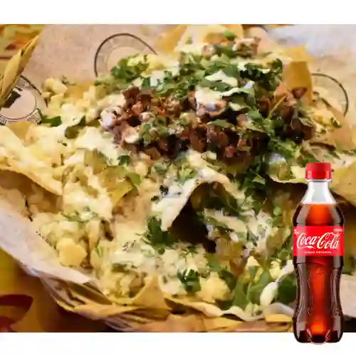 Chilaquiles Recargados +Proteína Extra +CocaCola Org 400ml