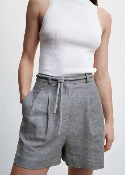 Short Farah Gris Talla 42 Mujer Mango