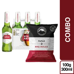Combo Papa Bbq Dulce + Stella Artois Pack Cerveza