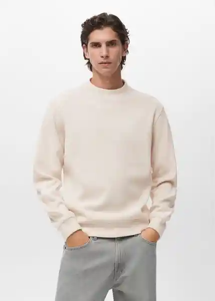 Buzo Sudadera Besalu Crudo Talla L Hombre Mango