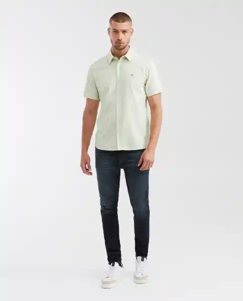 Camisa Oxford Manga Corta Verde Cisca Claro Talla M Chevignon