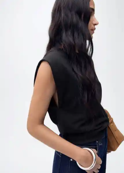 Camiseta Viri Negro Talla 18 Mujer Mango