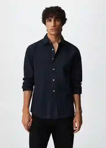 Camisa Lumiere Marino Talla L Hombre Mango