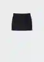 Falda Franc Negro Talla 42 Mujer Mango