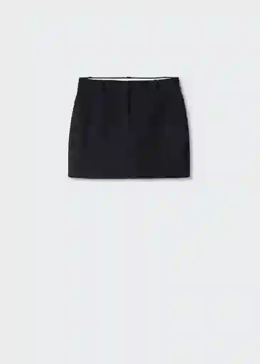 Falda Franc Negro Talla 42 Mujer Mango