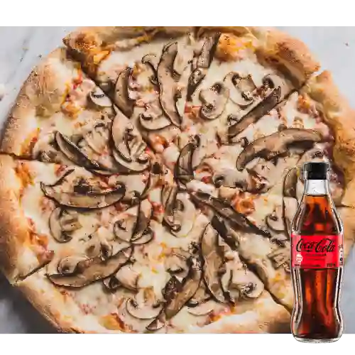 Combo Pizza Al Funghi + Coca Cola Sin Azúcar 300Ml