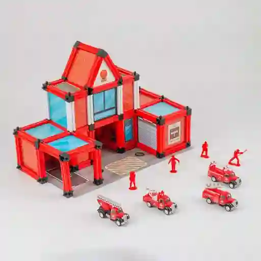 Maypa Bloques Estación Bomberos Rojo 38 x 8 cm