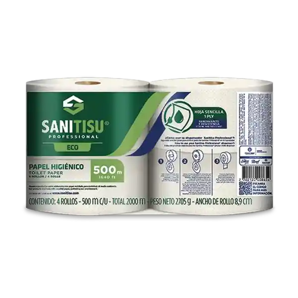 Sanitisu Papel Higiénico Natural 500 m