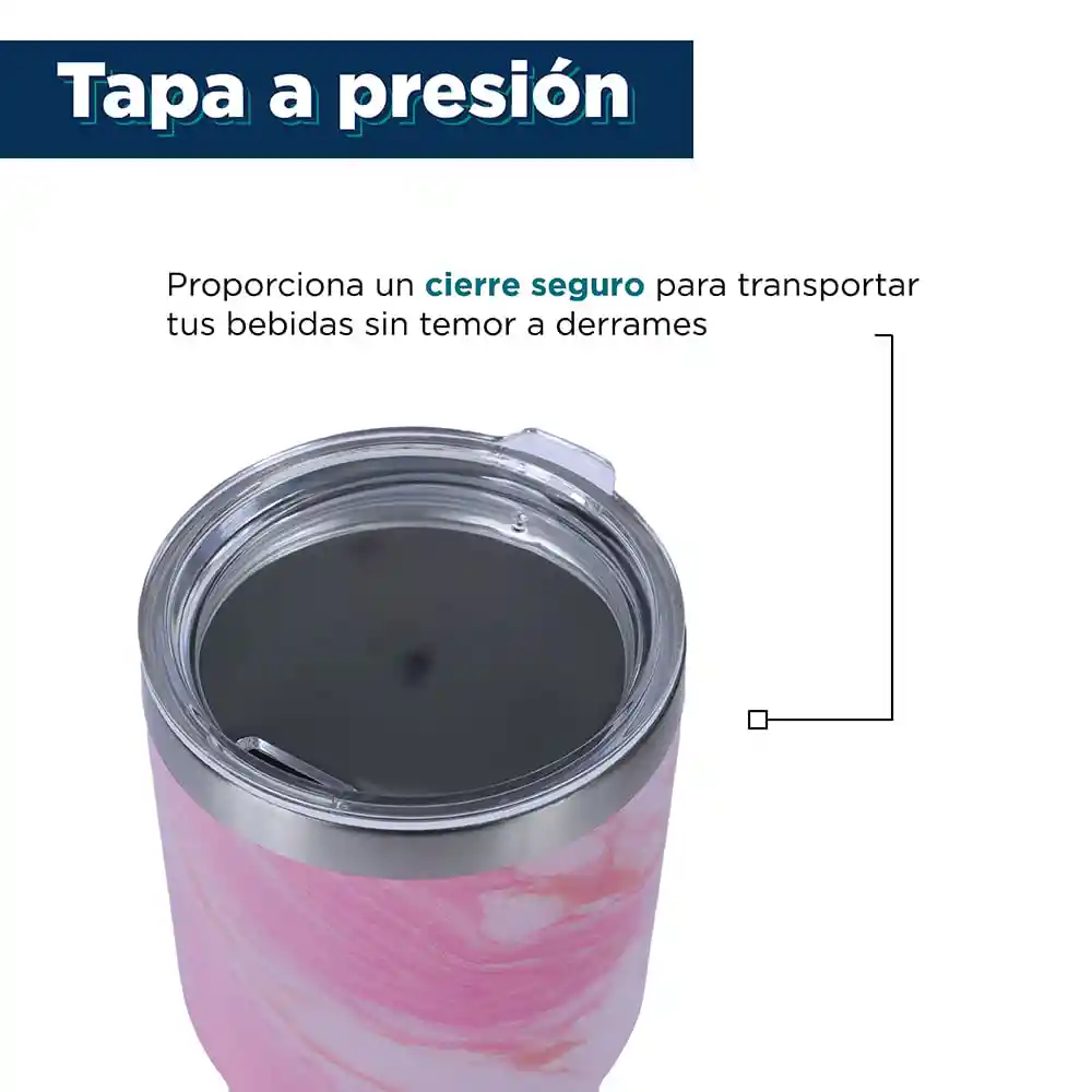 Vaso de Acero Tie Dye Rosa Miniso