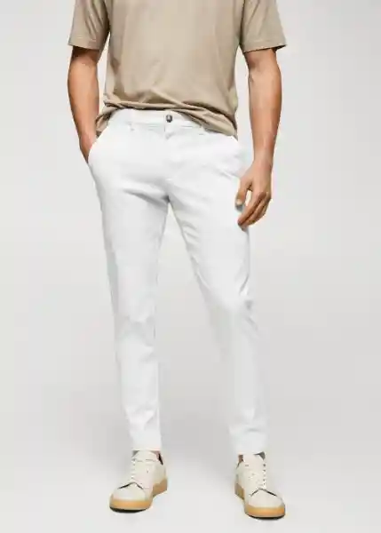 Pantalón Prato Blanco Talla 44 Hombre Mango