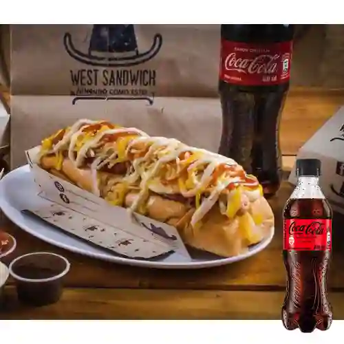 Perro Caliente + Coca Cola Sin Azúcar 400 ml