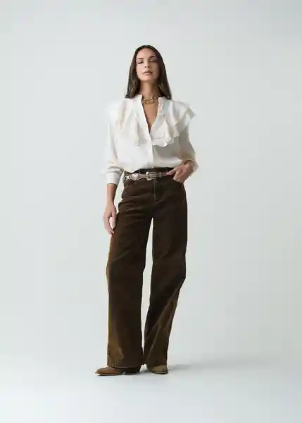 Camisa Tuffi Mujer Crudo Marfil Claro Talla L 512G381 Naf Naf